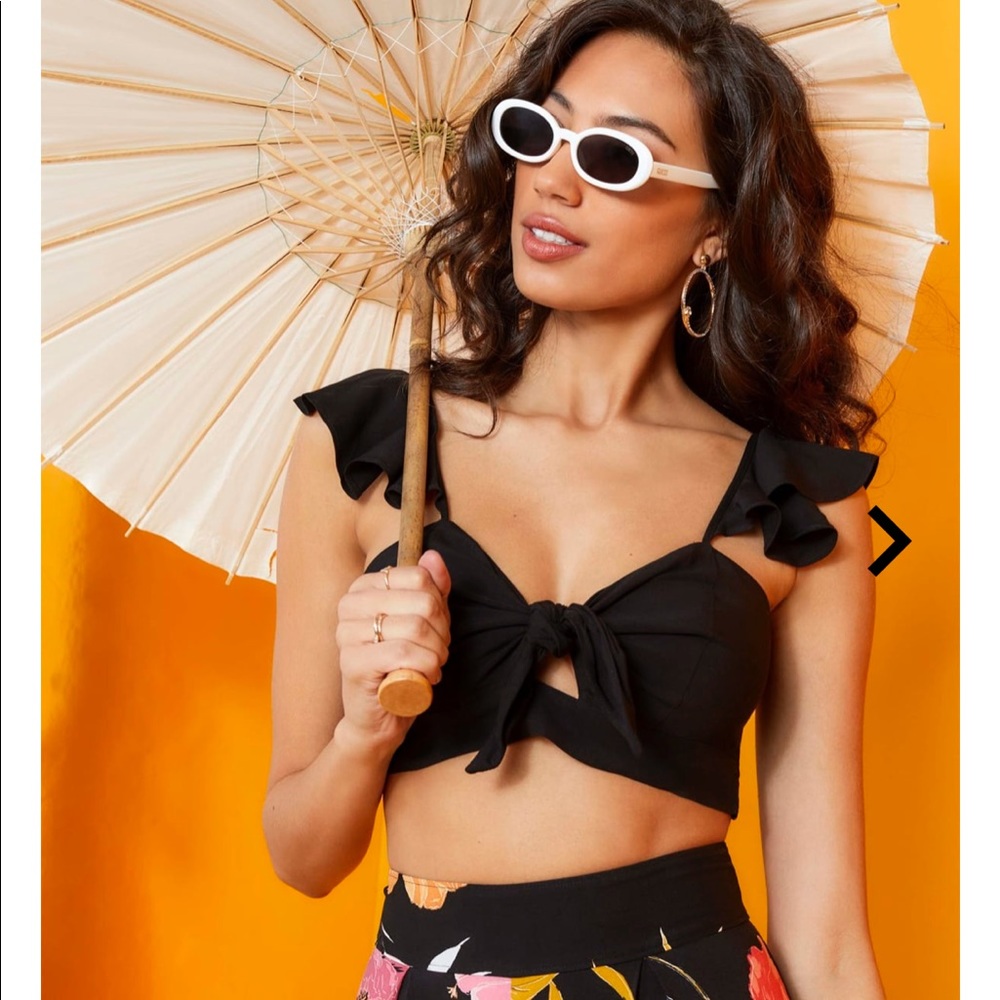 Charissa Tie Front Crop Top NWT - Picture 1 of 9